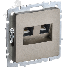 BRITE Розетка компьютерная двойная RJ45 кат.5E РК10-2-БрШ шампань