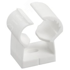 Клипса с фиксатором для гладких труб d=26-32мм белая (18шт/упак) IEK