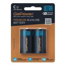 Батарейка/ Батарейка GoPower ULTRA LR14 C BL2 Alkaline 1.5V (2/12/192) (2 шт.)