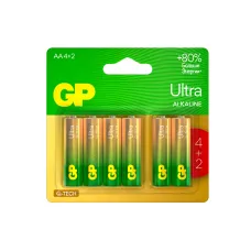 Алкалиновые батарейки GP Ultra Alkaline G-Tech 15А AA - 4+2 шт. на промо-блистере