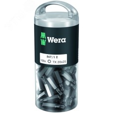 Набор бит 867/1 Z DIY 100 TORX 20 вязкая твердость хвостовик 1/4 C 6.3 TX 20X25 мм 100 шт с держателем-еврослот