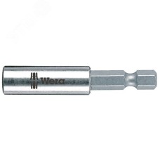 Битодержатель 899/4/1K с втулкой из нержавеющей стали стопорным кольцом и магнитом хвостовик 1/4 E 6.3 для бит 1/4 С 6.3 50 мм