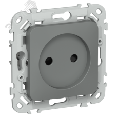 FLITE Розетка без заземления с защитными шторками 10А РСш01-0-ФлМА мокрый асфальт IEK