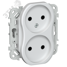 FLITE Розетка 2-местная без заземления без защитных шторок безвинтовое крепление 10А РС02-1-ФлЖ жемчуг IEK