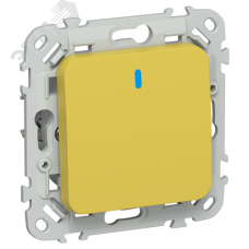 FLITE Выключатель 1-клавишный с индикацией 10А ВС11-1-1-ФлЖК желтый карри IEK