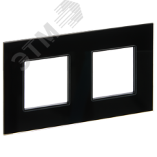SKANDY Рамка 2-местная SK-F22Bl стекло черный IEK