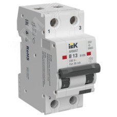 Выключатель автоматический дифференциального тока B10N 2P B13 30мА тип A