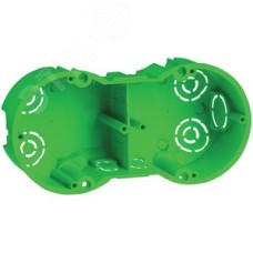 Коробка КМ40023 установочная 2 места d141х70x45 для полых стен с саморезами металлическая лапка