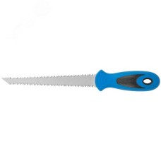 Ножовка ручная узкая для гипсокартона, прорезиненная ручка 170 мм