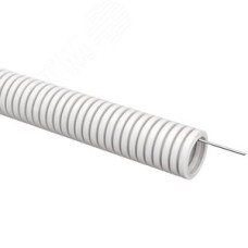 ELASTA Труба гофрированная ПВХ d=40мм с зондом белая (15м) IEK