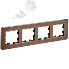 BRITE Рамка 4 поста РУ-4-1-Бр металл коричневый RE AL IEK