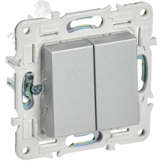SKANDY Выключатель 2-клавишный перекрестный 10А SK-V06S серебряный IEK