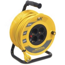 Катушка УК30 с термозащитой 4 места 2Р+PЕ/30м 3х1.5мм.кв Industrial