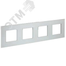 SKANDY Рамка 4-местная SK-F34S металл серебряный IEK