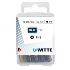 Бита PH2x50 мм 1/4'' E6.3 Industrial TiN покр. нитрид титана (5 штук)