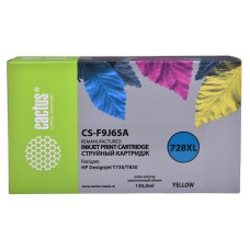 -/ Картридж струйный Cactus CS-F9J65A 728XL желтый (130мл) для HP DJ T730/T830