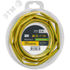 Трубка термоусадочная ТТУ нг-LS 2/1 желто-зеленая (2м/упак) IEK