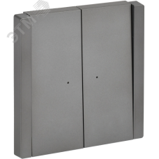 FORTE&PIANO Выключатель 2-клавишный проходной с индикацией 10А FP508 сталь IEK