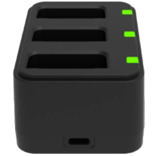 Зарядное устройство для аккумулятора/ 3-Slot battery charger of WD10, Power Supply order separately: 100~240VAC, 12VDC, 3A.