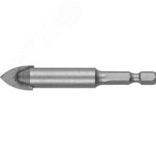 Сверло по кафелю, керамике, стеклу, с двумя режущими лезвиями, шестигранный хвостовик, 12 мм, 29840-12