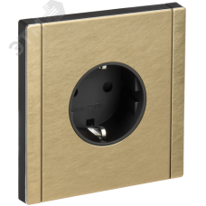 FORTE&PIANO Розетка 1-местная с заземлением с защитными шторками винтовое крепление 16А FP615M металл шампань IEK