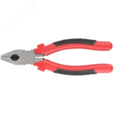 Плоскогубцы комбинированные ''Стандарт'' красно-черные пластиковые ручки, полированная сталь 180 мм