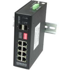 Коммутатор/ OSNOVO Промышленный гигабитный коммутатор HiPoE на 10 портов, 1*10/100/1000Base-T с PoE до 90W, 7 *10/100/1000Base-T с PoE (до 30W), 2*SFP 1000Base-X, суммарно PoE до 300W,  БП опционально
