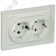 BRITE Розетка двойная с заземлением с защитными шторками 16А в сборе РСш12-3-БрЖ жемчуг