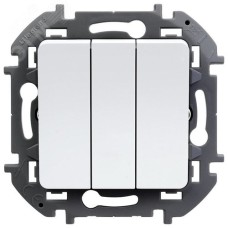 Выключатель 3-клавишный 10АХ белый INSPIRIA