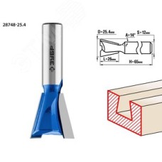 Фреза пазовая фасонная ''Ласточкин Хвост'' 25.4x26мм, угол 14град.