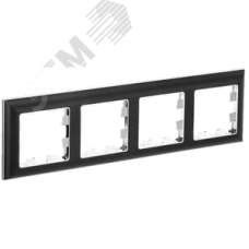 BRITE Рамка 4 поста РУ-4-Бр хром/черный IEK