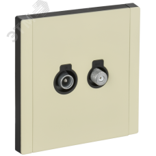 FORTE&PIANO Розетка двойная TV+SAT FP838M металл слоновая кость IEK