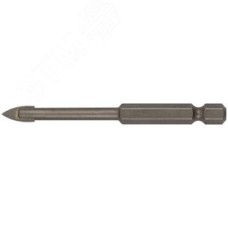 Сверло по кафелю и стеклу, шестигранный U-хвостовик под биту 6х75 мм