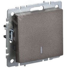 BRITE Выключатель одноклавишный с индикацией 10А ВС10-1-1-БрТБ темная бронза