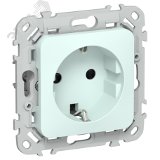 FLITE Розетка с заземлением с защитными шторками безвинтовое крепление 16А РСш11-1-ФлХЛ холодный лед IEK