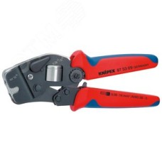 Пресс-клещи для контактных гильз квадратный обжим 1 гнездо гильзы контактные 008-10+16мм (AWG 28-5) двойные концевые гильзы до 2х6мм (2хAWG 8) L=190мм двухкомпонентные рукоятки блистер цвет черный