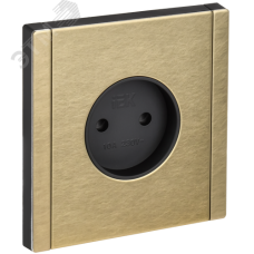 FORTE&PIANO Розетка 1-местная без заземления с защитными шторками винтовое крепление 10А FP617M металл шампань IEK