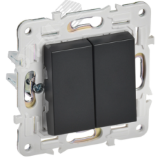 SKANDY Выключатель 2-клавишный 10А SK-V04Bl черный IEK