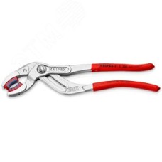 Клещи переставные трубные захватные 10 - 75 мм для сифонов масляных фильтров пластмассовых труб и соединителей L-250 мм пластиковые насадки на губках Cr-V хромированные блистер