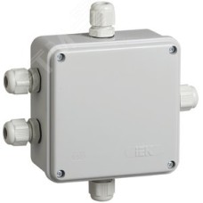 Коробка КМ41330 распаячная для открытой проводки 100х100х50мм IP55 RAL7035 гермовводы PG9