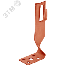 Держатель проводника круглого 6-8 мм угловой скрытый h 140 мм медь