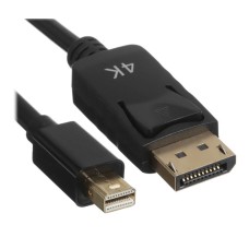 Кабель/ Кабель GoPower miniDisplayPort (m)-DisplayPort (m) 1м ver.1.4 черный Premium Zip-Lock c подвесом (1/