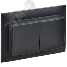 SKANDY Розетка 2-местная и крышкой 16А в сборе IP44 SK-R12Bl черный IEK