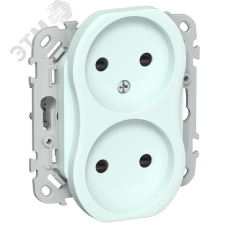 FLITE Розетка 2-местная без заземления с защитными шторками 10А РСш02-0-ФлХЛ холодный лед IEK