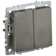 BRITE Выключатель двухклавишный 10А ВС10-2-0-БрТБ темная бронза