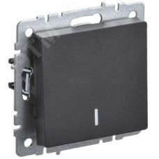 BRITE Выключатель одноклавишный проходной с индикацией 10А ВС10-1-7-БрЧ черный IEK
