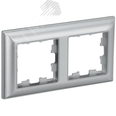 BRITE Рамка 2 поста РУ-2-Бр алюминий/алюминий IEK