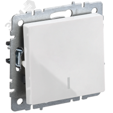 BRITE Выключатель 1-клавишный с индикацией 10А безвинтовое крепление ВС11-1-1-БрБ белый IEK