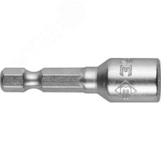 Биты ''Мастер'' с торцовой головкой, магнитные, Cr-V, тип хвостовика E 1/4'', 8х45мм, 2шт