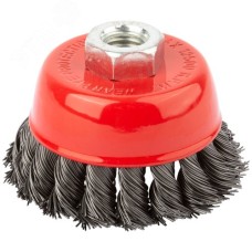 Кордщетка-чашка, гайка М14, стальная витая проволока 75 мм